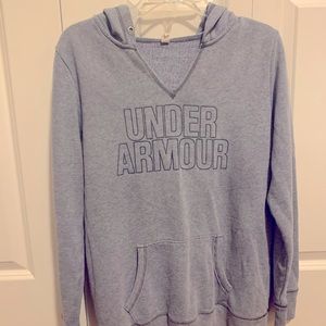 Women’s UA grey V neck hoodie, size Medium.